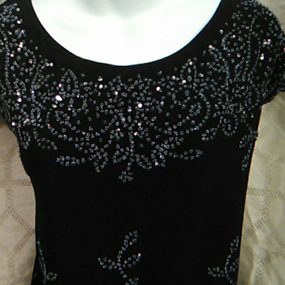 Collection Dress Barn Tops - Ladies sequenced dressy blouse with short sleeves